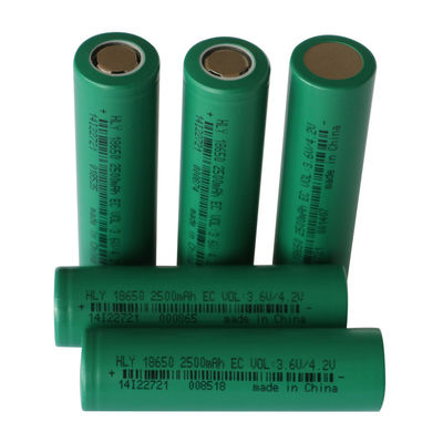 Recyclable 3.6 Volt 2500mah 18650 Battery Rechargeable High Energy Density