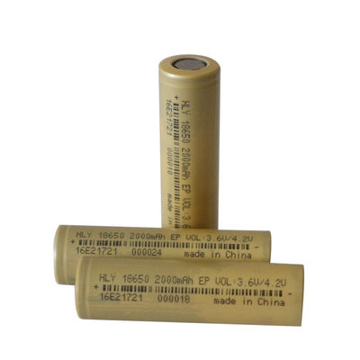 500 Times High Power Rechargeable 2000mah 18650 Battery Cells For Consumer Electronics