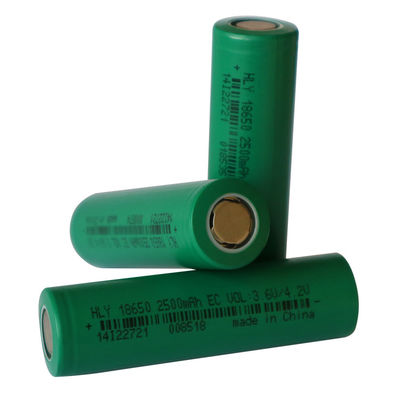 3.6V 2500mah Li Ion 18650 Battery Pack Cylindrical Cells 500 Times Long Cycle Life